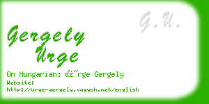 gergely urge business card